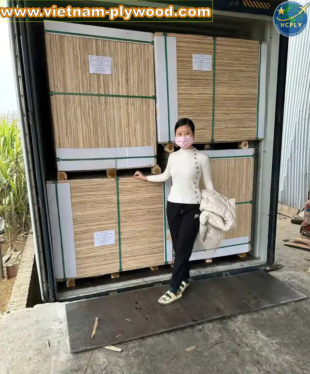 loading plywood boards hc container vietnam hcply